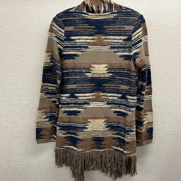 Lucky Brand Southwest Style Open Front Cardigan with Fringe bottom S - Picture 7 of 7